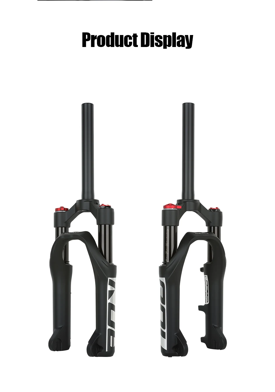BOLANY Bicycle 16-inch Air Fork Children's Mountain Bike Suspension Fork Straight Tube 85mm Travel 9x100mm QR for MTB/Kids Bike