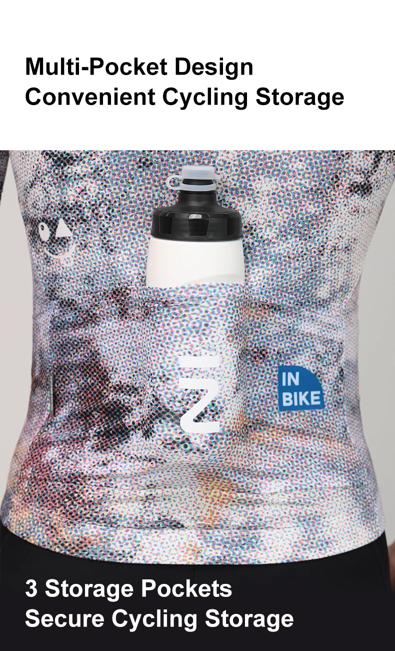 INBIKE New Men Short Sleeve Cycling Jersey Spring Summer Sweat Wicking Breathable Road Bike Clothing with Reflective Logo Design