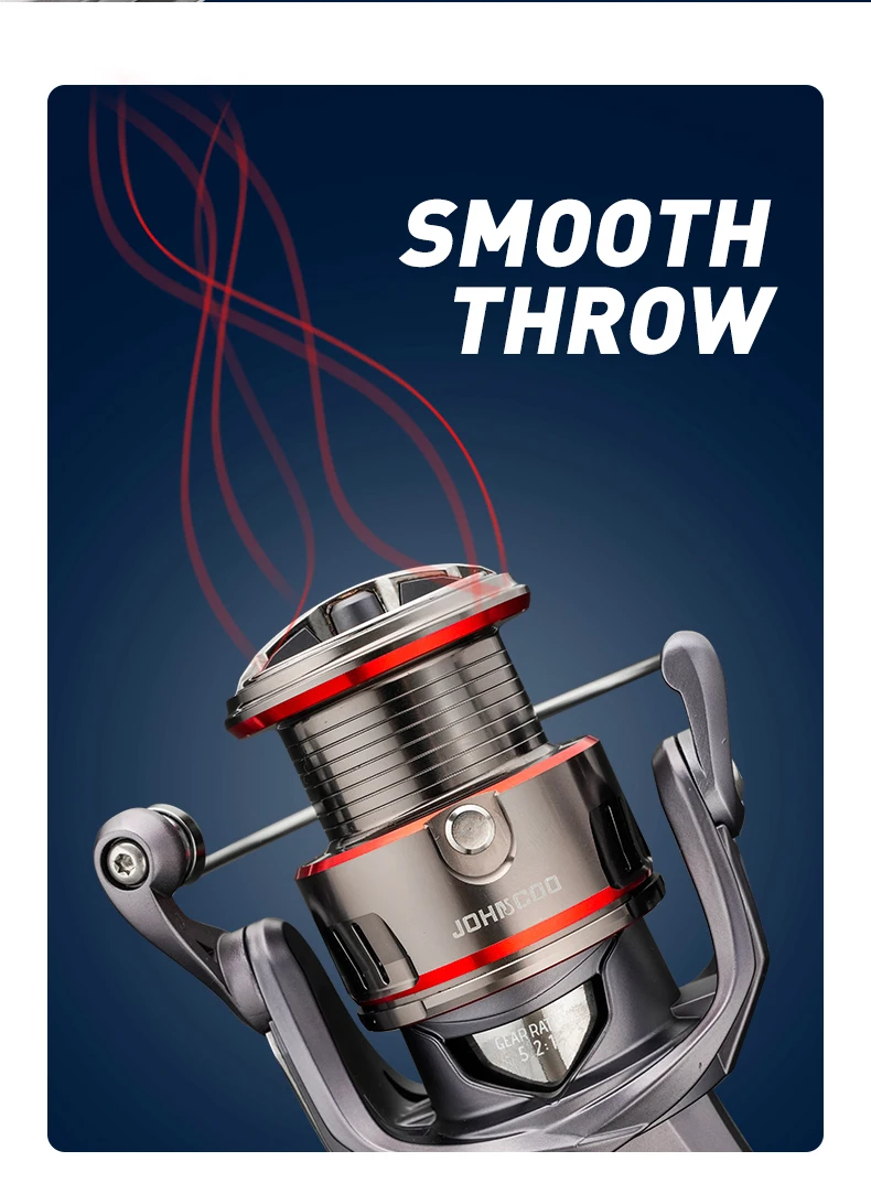 Johncoo Ravor Spinning Fishing Reel 1000-4000 Size Max Drag 12kg Spinning Reel Carbon Body Lightweight Fishing Gear for Anglers