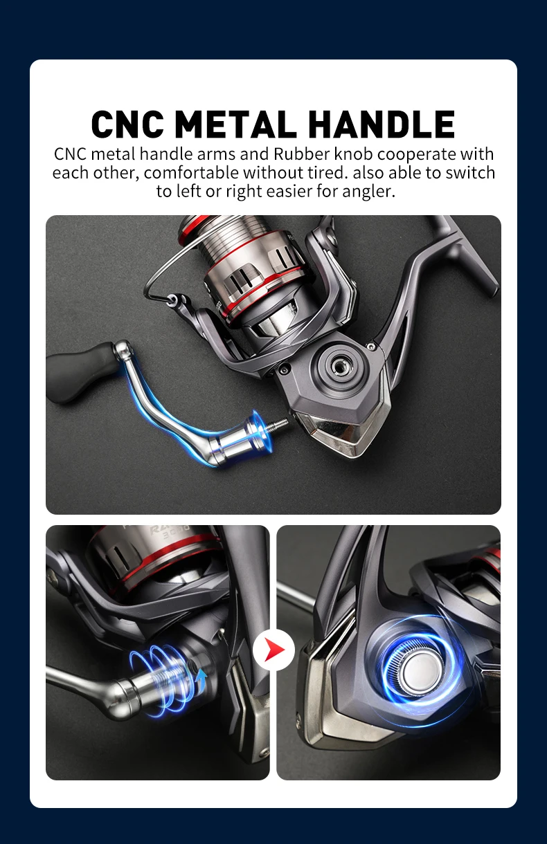 Johncoo Ravor Spinning Fishing Reel 1000-4000 Size Max Drag 12kg Spinning Reel Carbon Body Lightweight Fishing Gear for Anglers
