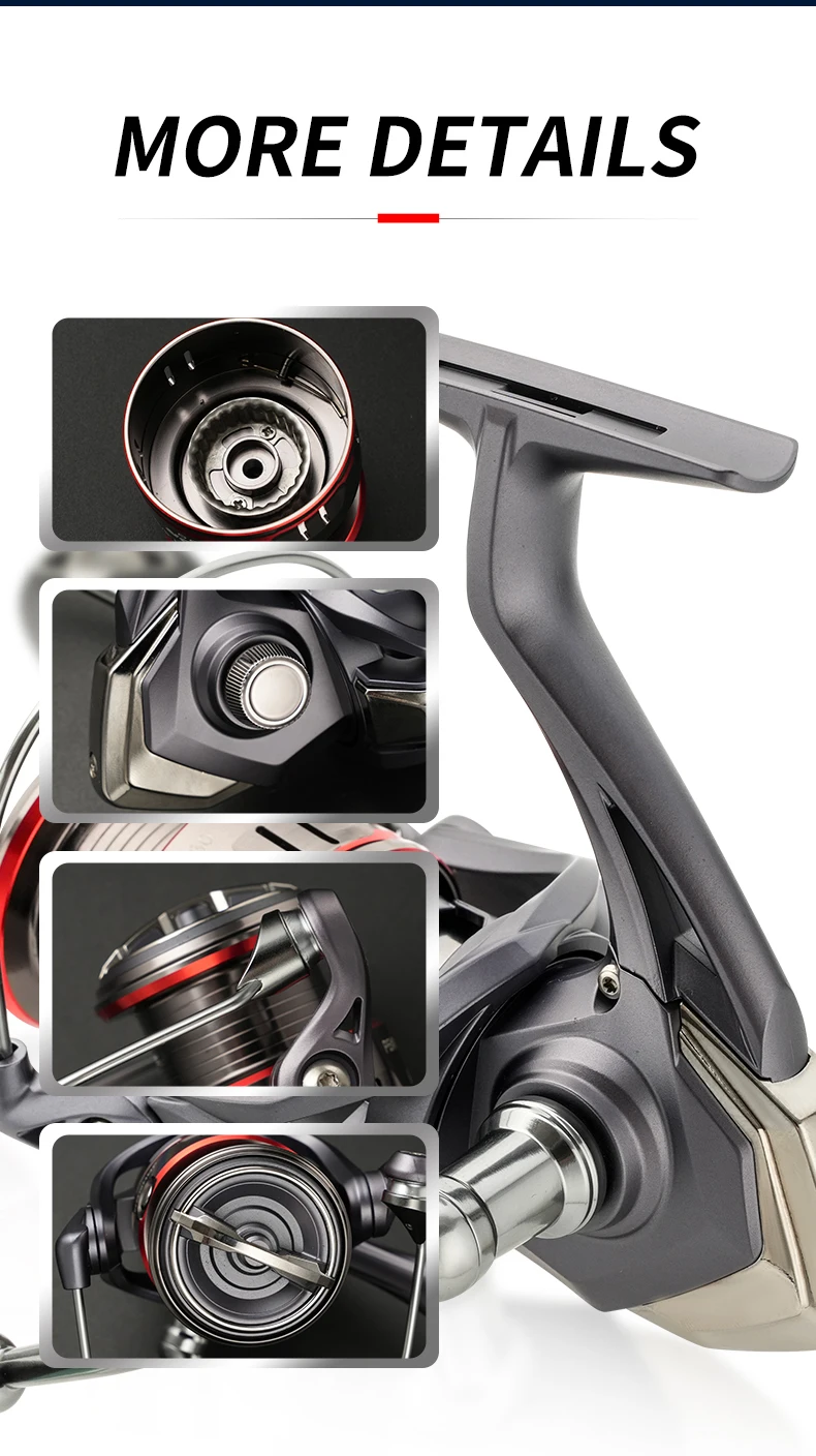 Johncoo Ravor Spinning Fishing Reel 1000-4000 Size Max Drag 12kg Spinning Reel Carbon Body Lightweight Fishing Gear for Anglers