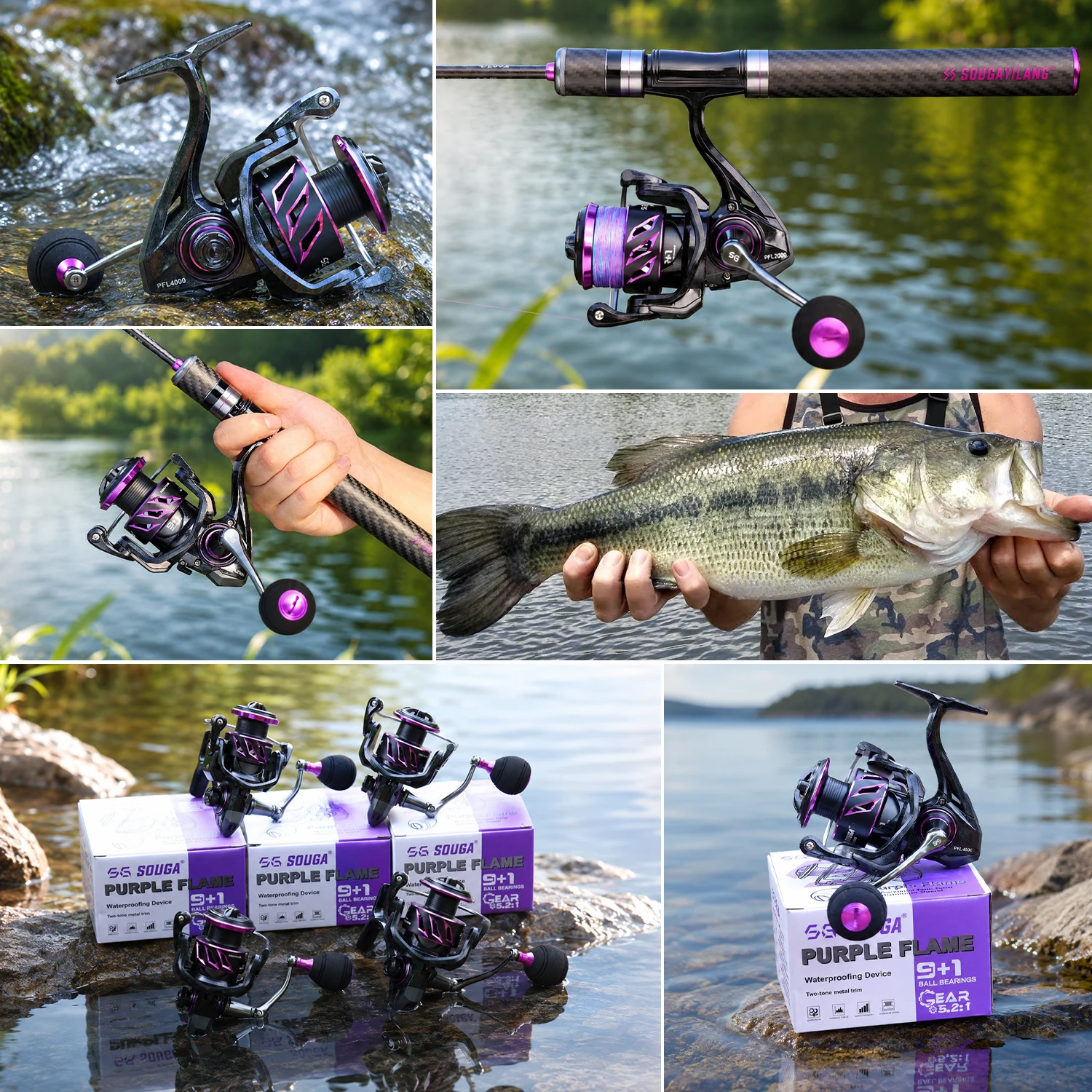 Sougayilang Spinning Reel 1000~4000 Serie 5.2:1Gear Ratio 12kg Max Drag CNC Aluminum Spool Fishing Reel for Freshwater Saltwater