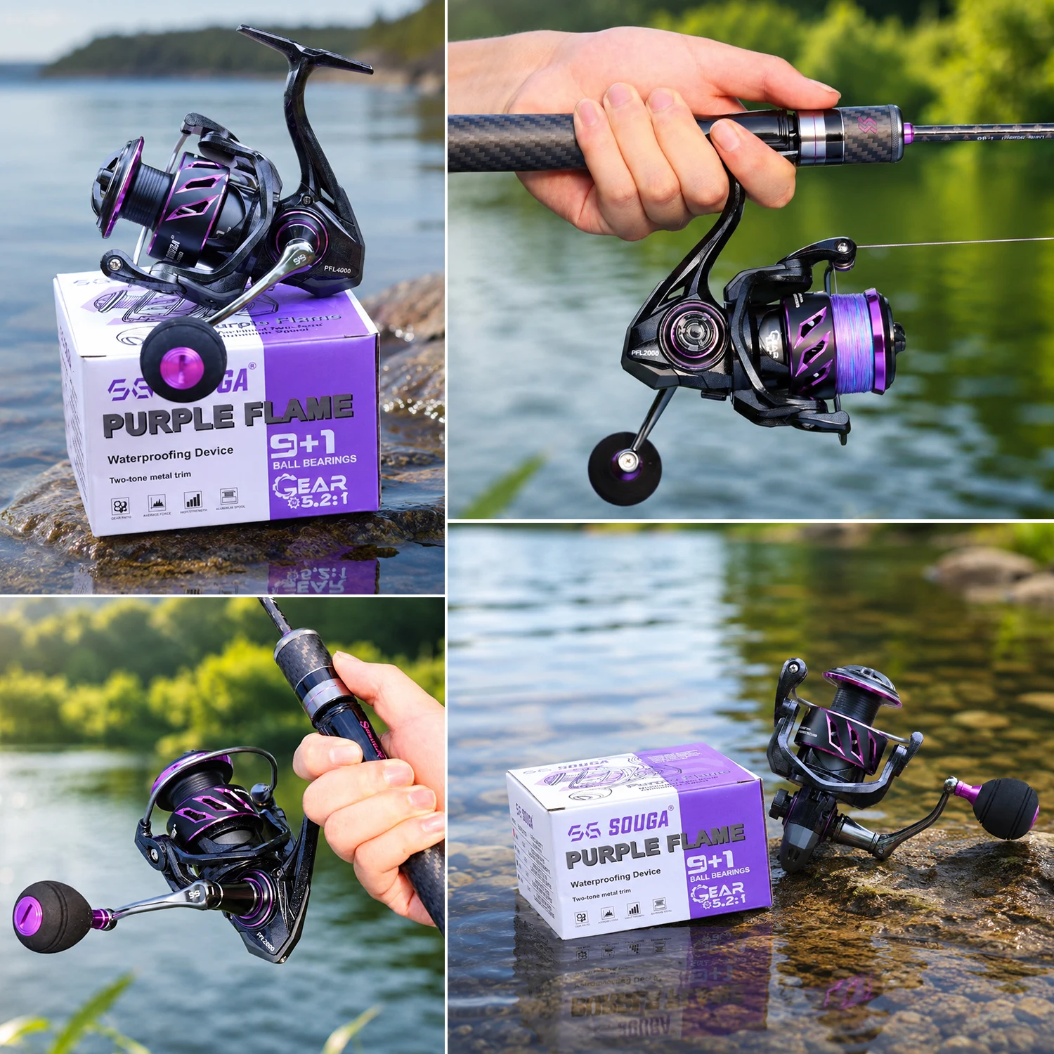 Sougayilang Spinning Reel 1000~4000 Serie 5.2:1Gear Ratio 12kg Max Drag CNC Aluminum Spool Fishing Reel for Freshwater Saltwater