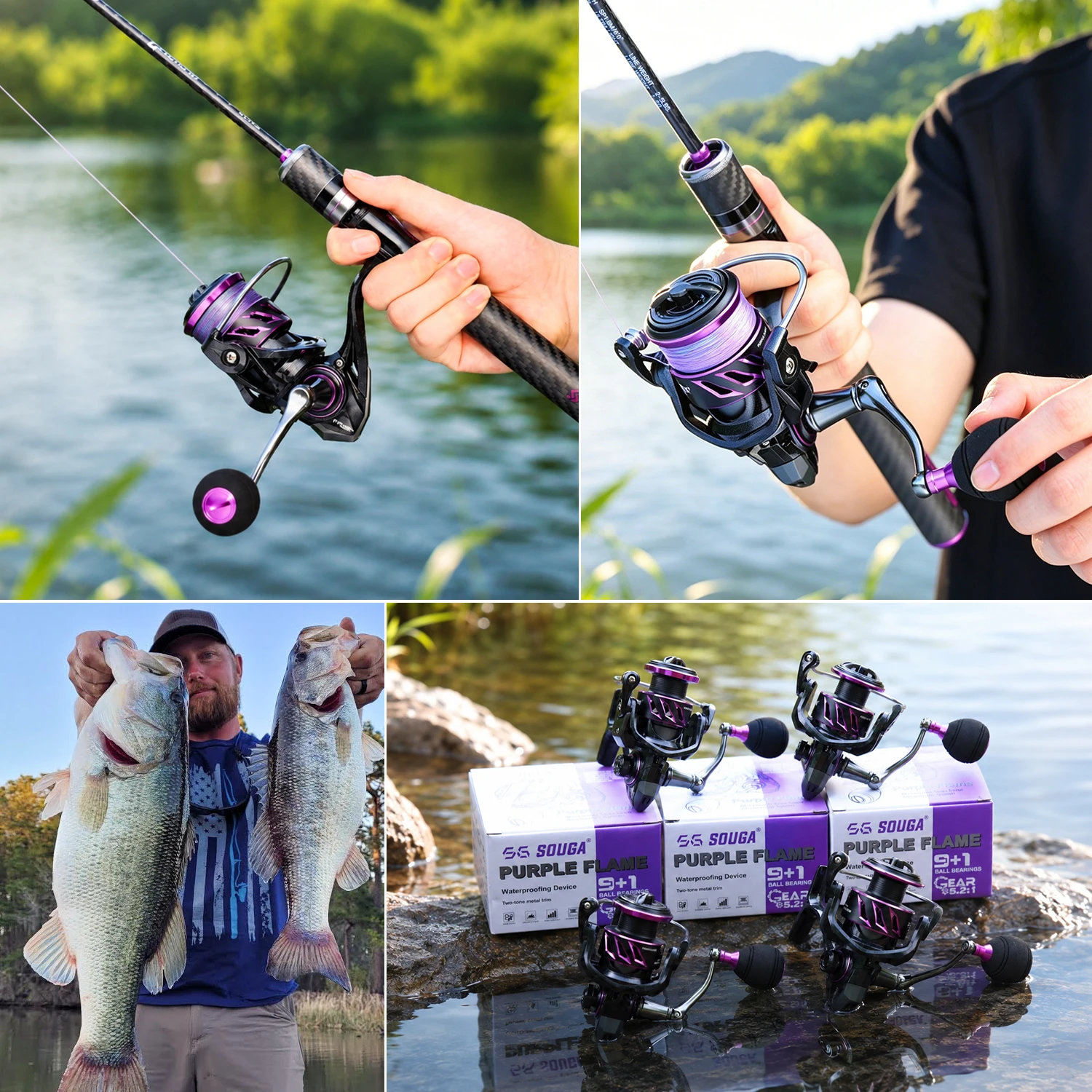 Sougayilang Spinning Reel 1000~4000 Serie 5.2:1Gear Ratio 12kg Max Drag CNC Aluminum Spool Fishing Reel for Freshwater Saltwater