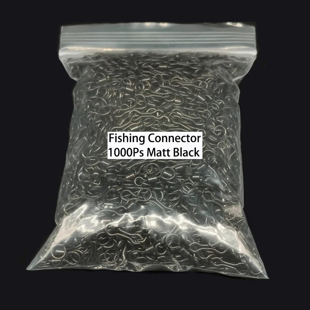 New 1000pcs Carp Fishing Accessories Big Small Eye Matt Black Rolling Swivel Ledear Sinker Connector Fishing Hook Tackle Pesca