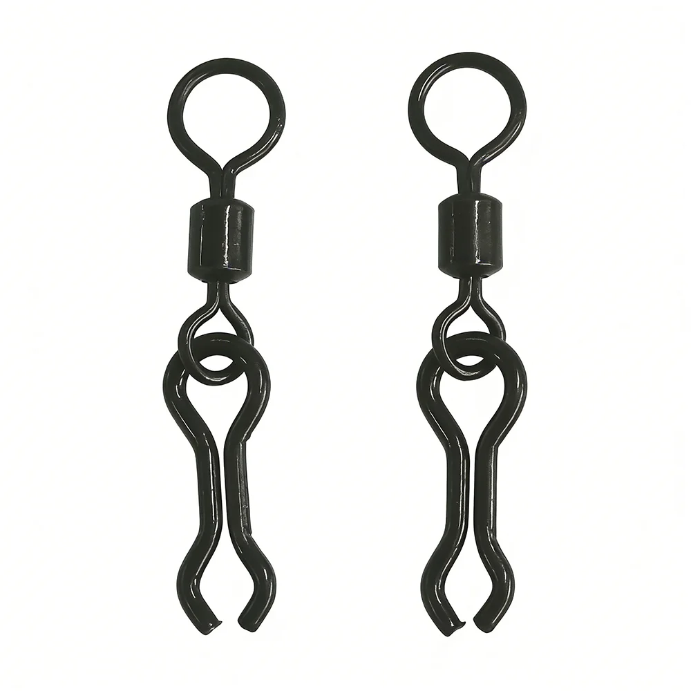 New 1000pcs Carp Fishing Accessories Big Small Eye Matt Black Rolling Swivel Ledear Sinker Connector Fishing Hook Tackle Pesca