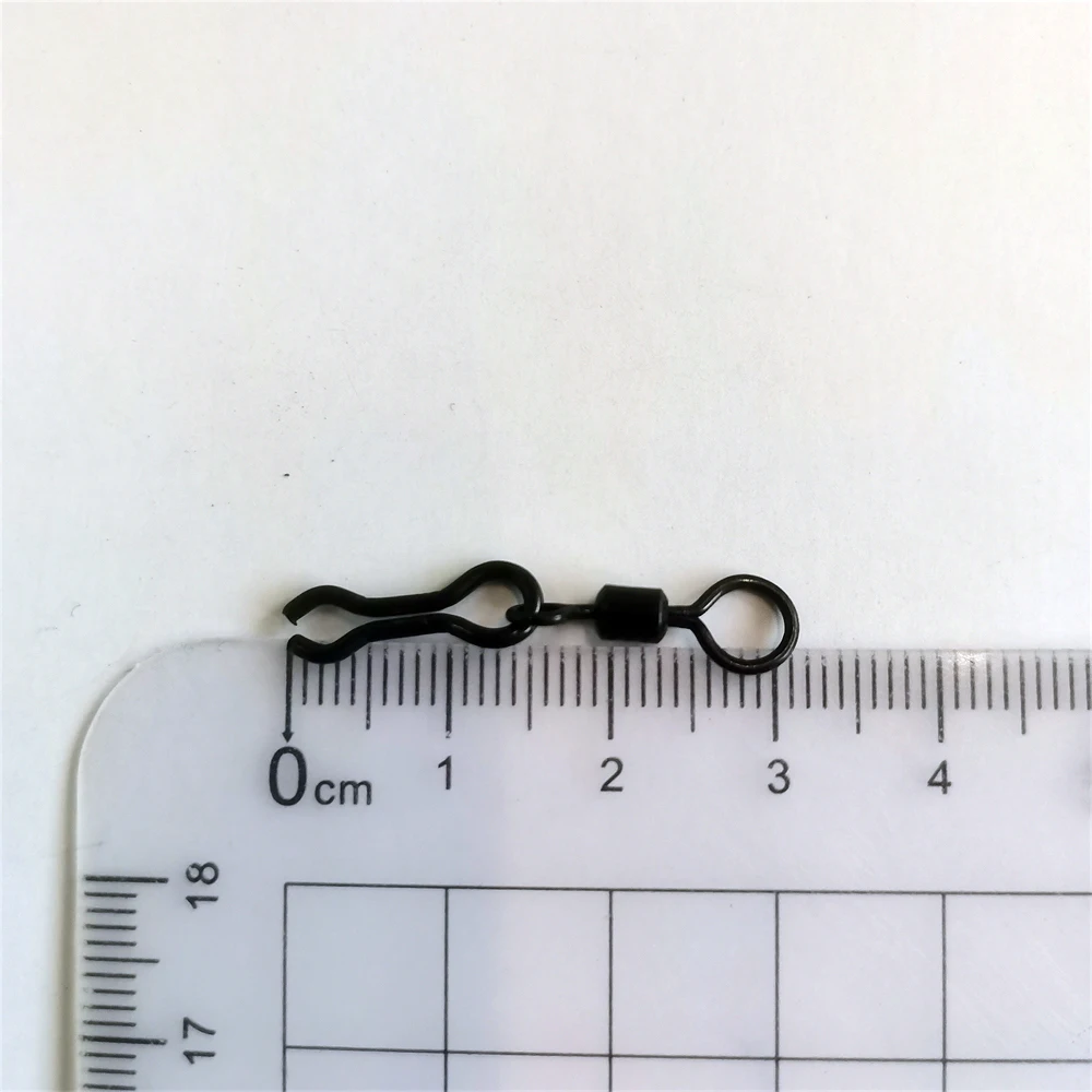 New 1000pcs Carp Fishing Accessories Big Small Eye Matt Black Rolling Swivel Ledear Sinker Connector Fishing Hook Tackle Pesca