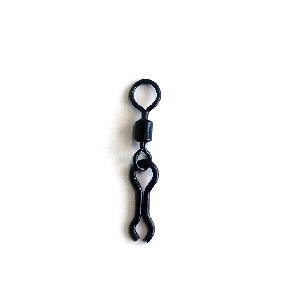 New 1000pcs Carp Fishing Accessories Big Small Eye Matt Black Rolling Swivel Ledear Sinker Connector Fishing Hook Tackle Pesca