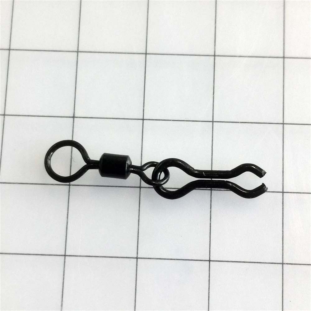 New 1000pcs Carp Fishing Accessories Big Small Eye Matt Black Rolling Swivel Ledear Sinker Connector Fishing Hook Tackle Pesca