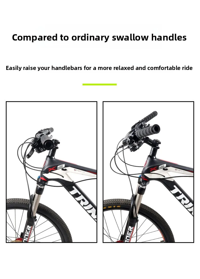 Mountain bike M handle 31.8mm aluminum alloy swallow handle 640mm welded extension frame horizontal handle accessories Handlebar