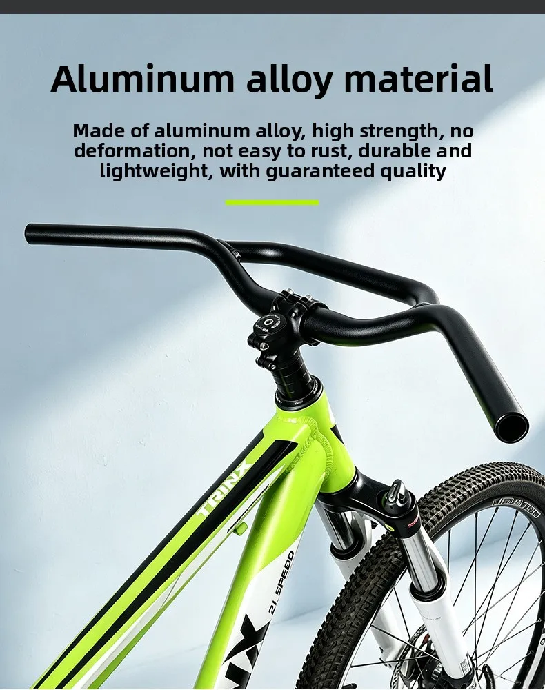 Mountain bike M handle 31.8mm aluminum alloy swallow handle 640mm welded extension frame horizontal handle accessories Handlebar