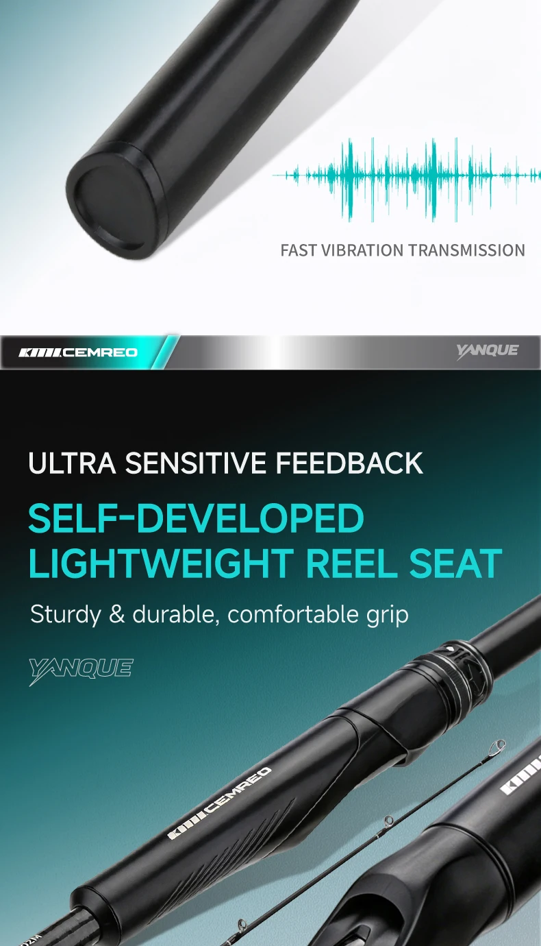 CEMREO Lure Fishing Rod 1.8m/1.98m/2.1m/2.4m Spinning/Casting Fishing Rod Light Weight Rod for Fishing Model:YANQUE-LY