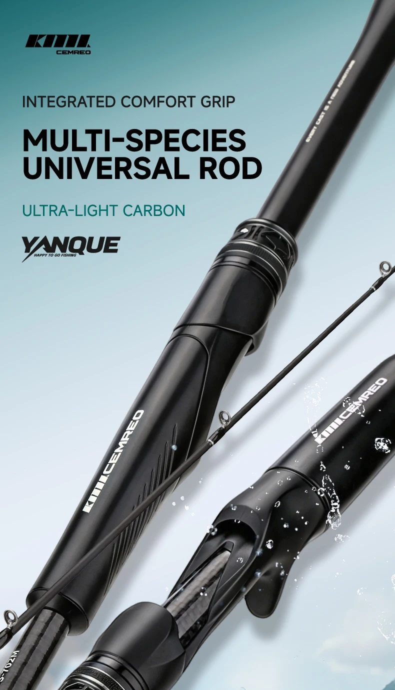 CEMREO Lure Fishing Rod 1.8m/1.98m/2.1m/2.4m Spinning/Casting Fishing Rod Light Weight Rod for Fishing Model:YANQUE-LY