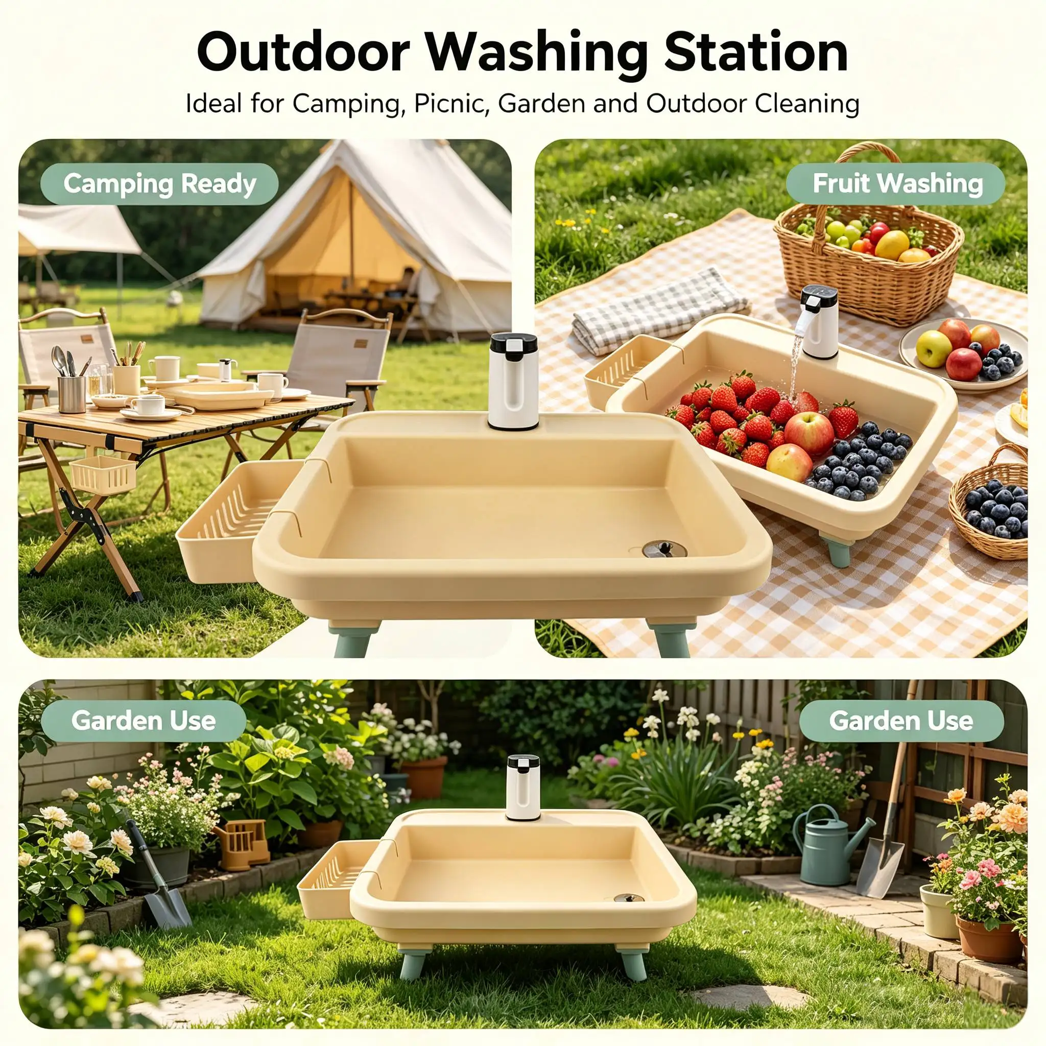 Outdoor Portable Sink Multifunctional Folding Camping Sink With Electric Water Pump Suitable For Camping Travel And Family Use