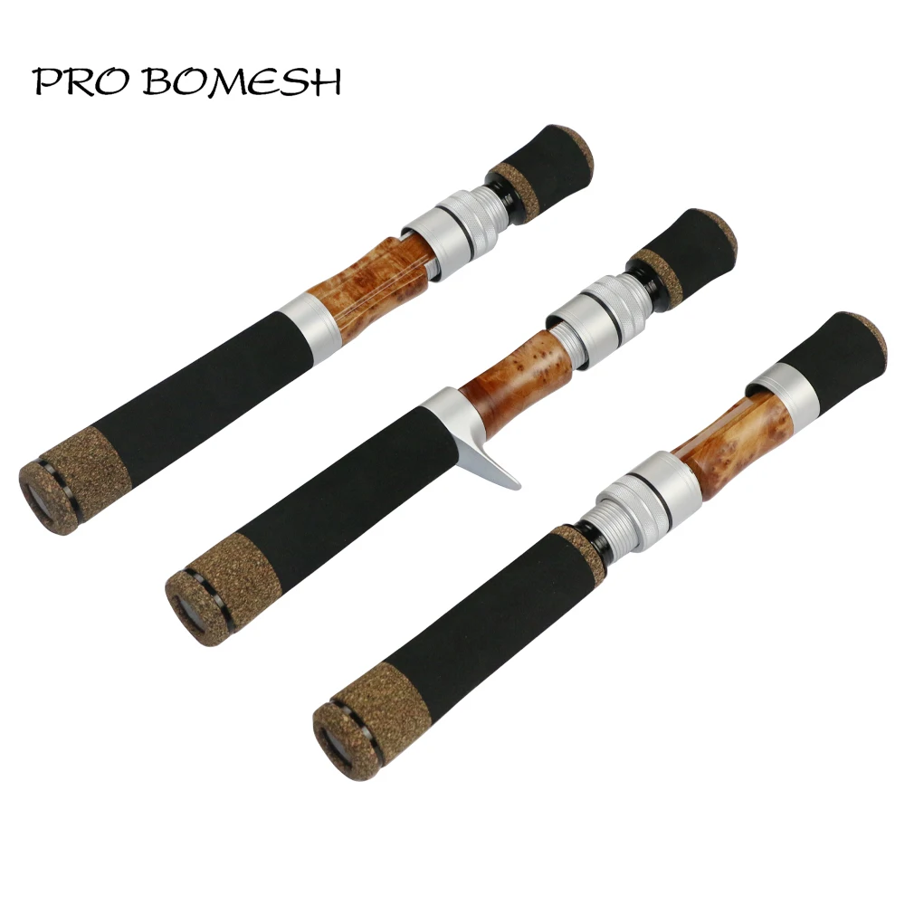 Pro Bomesh EVA Handle Wood Spinning Casting Reel Seat Handle Kit DIY Trout Fishing Rod Building Component Repair Accessory