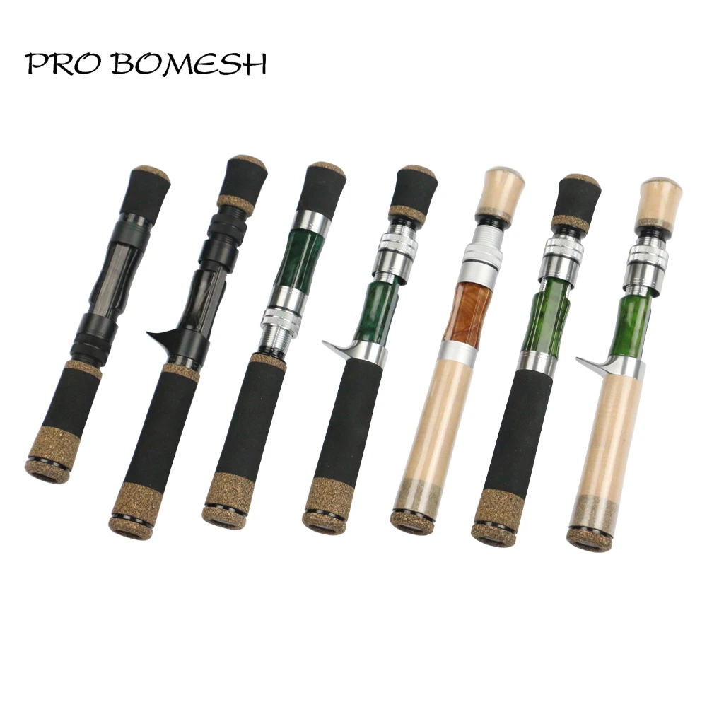 Pro Bomesh EVA Handle Wood Spinning Casting Reel Seat Handle Kit DIY Trout Fishing Rod Building Component Repair Accessory