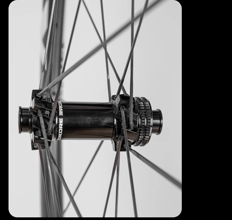 KORE CYCLONE Carbon Spoke Wheelset-50mm-T1000 Carbon Rims 36T/60T Ratchet Hub XDR/HG 700C Design for Ultra-Light Road Racing