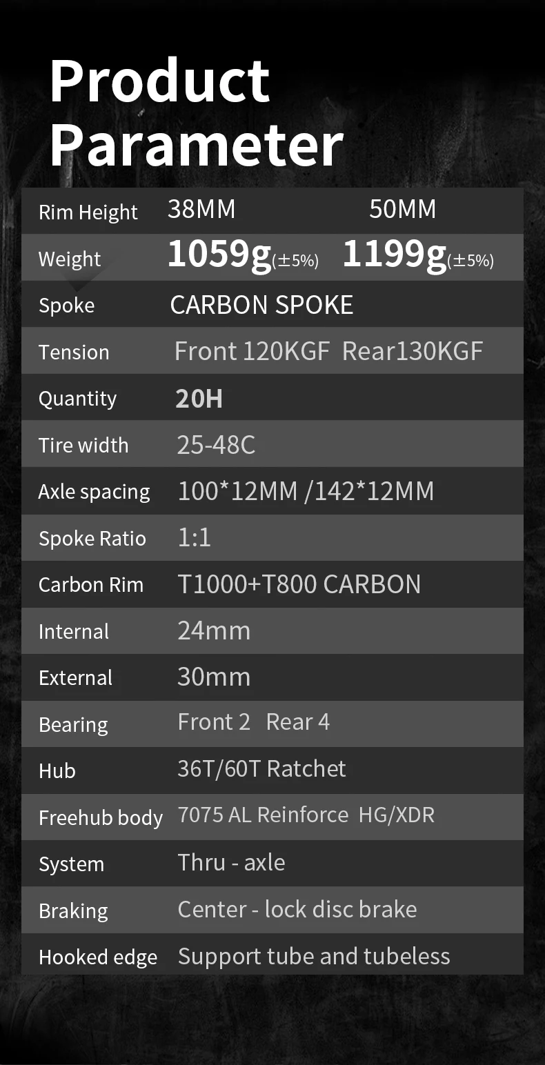 KORE CYCLONE Carbon Spoke Wheelset-50mm-T1000 Carbon Rims 36T/60T Ratchet Hub XDR/HG 700C Design for Ultra-Light Road Racing