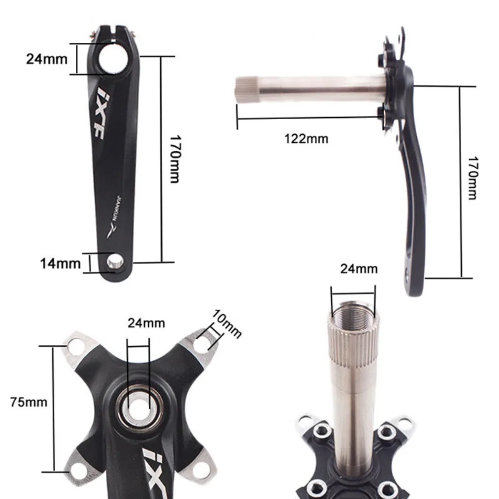 Durable IXF Bike MTB Crank 104 BCD 170mm MTB Bike Crankset Hollowtech Narrow Wide Chainring Road Bicycle Parts
