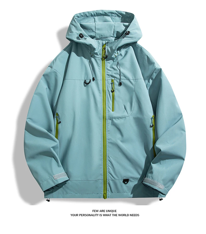 LNGXO Unisex Waterproof Windbreaker Outdoor Sport Windproof Single-Layer Jacket Men Women Hiking Climbing Trekking Rain Coat