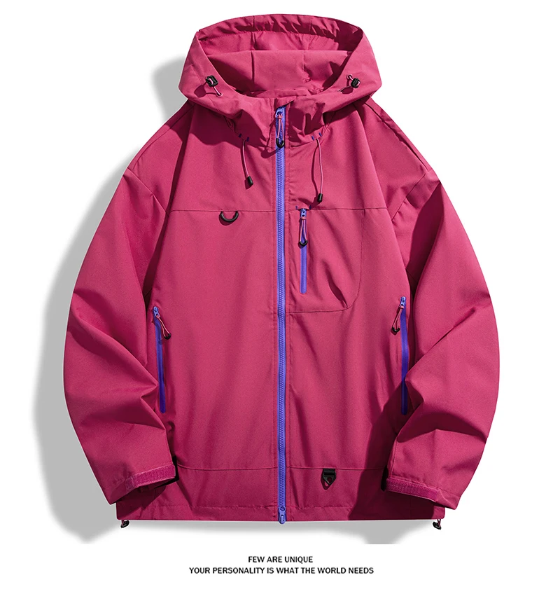 LNGXO Unisex Waterproof Windbreaker Outdoor Sport Windproof Single-Layer Jacket Men Women Hiking Climbing Trekking Rain Coat