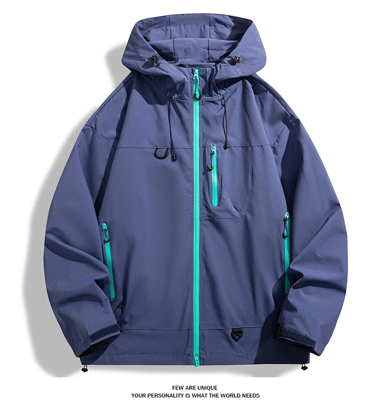 LNGXO Unisex Waterproof Windbreaker Outdoor Sport Windproof Single-Layer Jacket Men Women Hiking Climbing Trekking Rain Coat