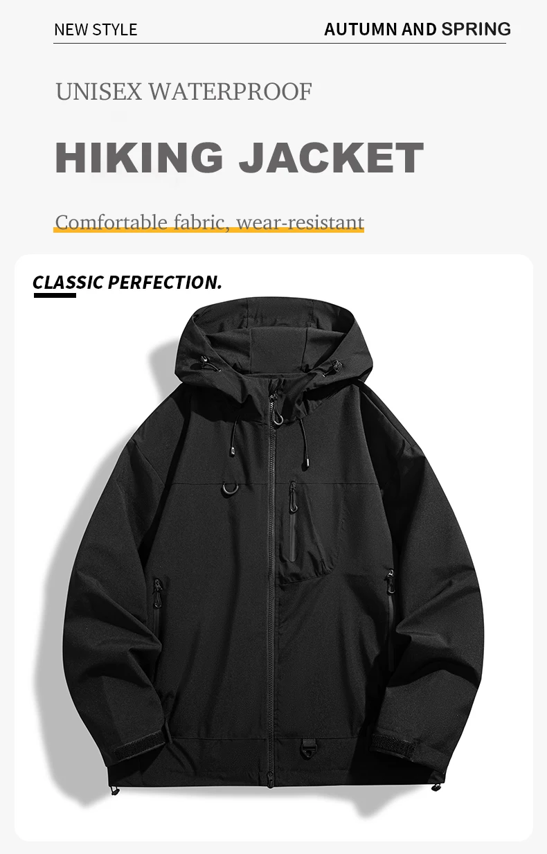 LNGXO Unisex Waterproof Windbreaker Outdoor Sport Windproof Single-Layer Jacket Men Women Hiking Climbing Trekking Rain Coat