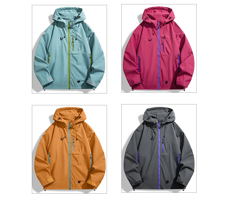 LNGXO Unisex Waterproof Windbreaker Outdoor Sport Windproof Single-Layer Jacket Men Women Hiking Climbing Trekking Rain Coat
