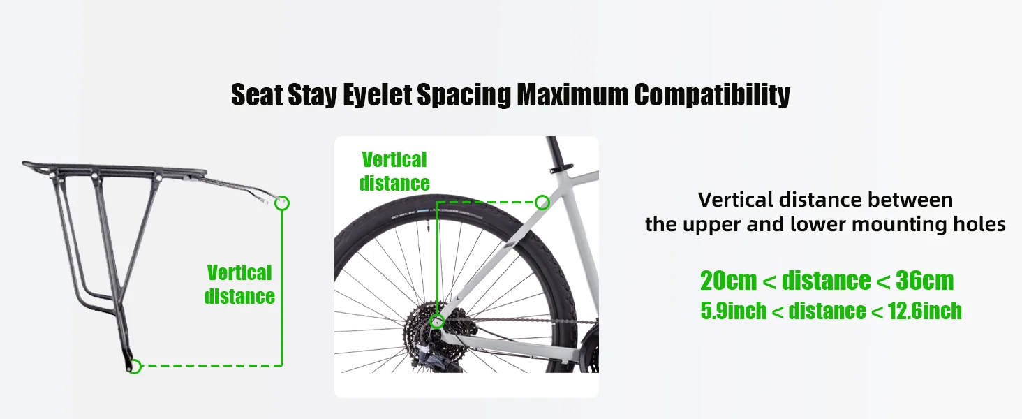 RBRL Bicycle Cargo Rack Rear Bike Rack 75kg Heavy Duty Aluminum Iron Rear Pannier Rack for 24" 26"27.5"/700C/29" MTB City Bikes