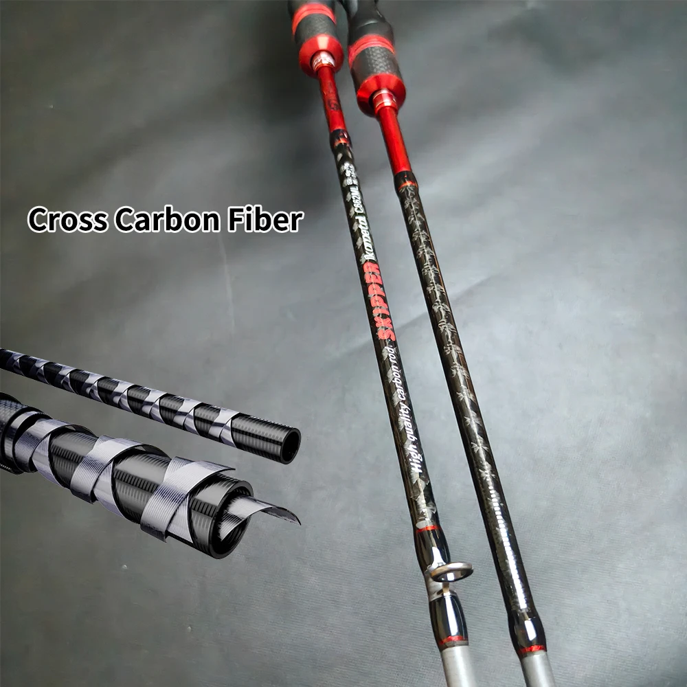 ROLLFISH Carbon Fiber Solid Tip Rod – High Sensitivity Saltwater Jigging Pole for Octopus/Squid 1.98m/2m