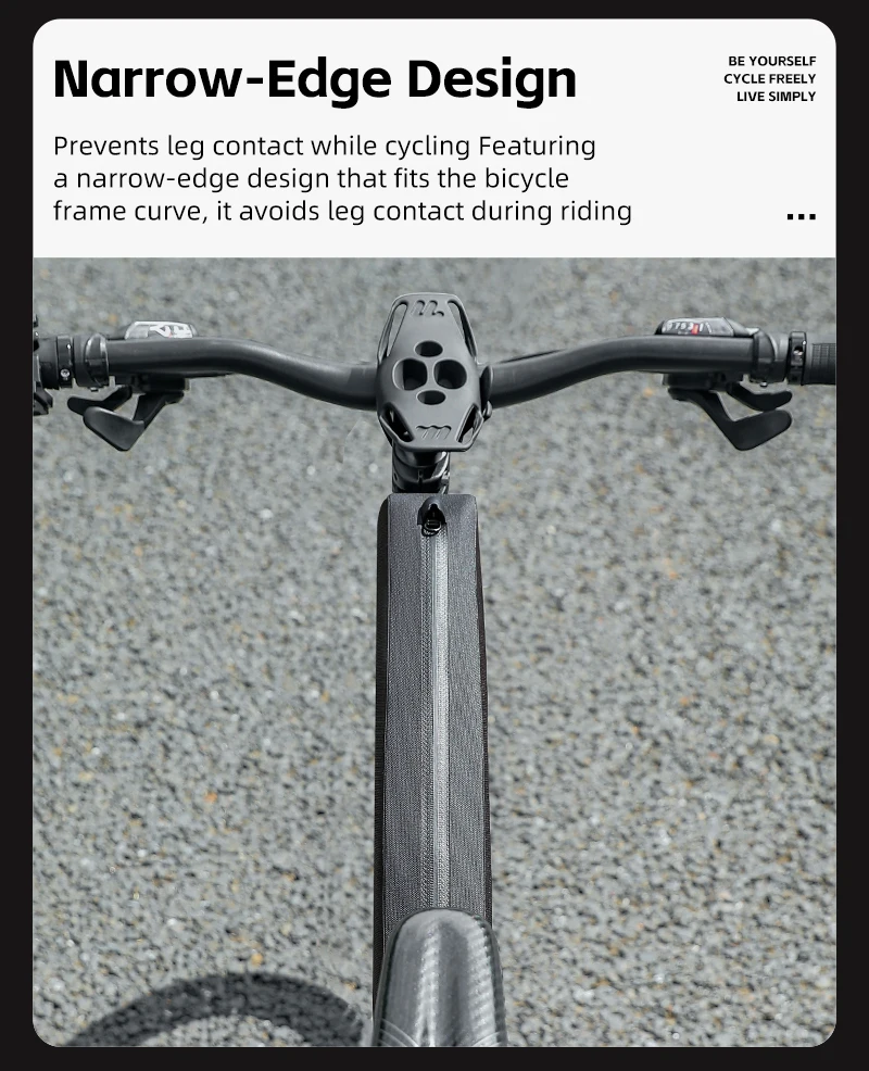 WEST BIKING Extended Bicycle Top Tube Bag 1.9L Narrow Cycling Front Frame Bag Screw&Strap Mount Waterproof BMX MTB Road Bike Bag