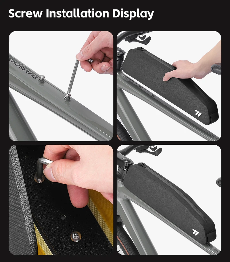 WEST BIKING Extended Bicycle Top Tube Bag 1.9L Narrow Cycling Front Frame Bag Screw&Strap Mount Waterproof BMX MTB Road Bike Bag