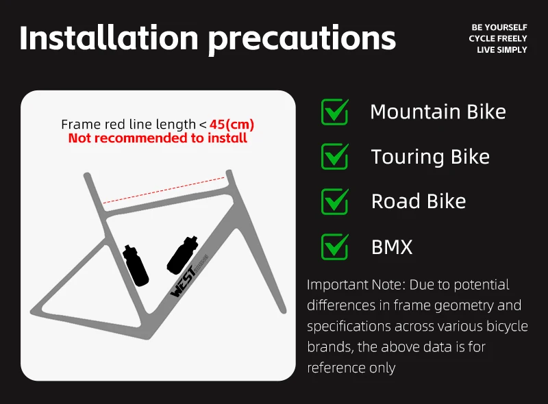 WEST BIKING Extended Bicycle Top Tube Bag 1.9L Narrow Cycling Front Frame Bag Screw&Strap Mount Waterproof BMX MTB Road Bike Bag