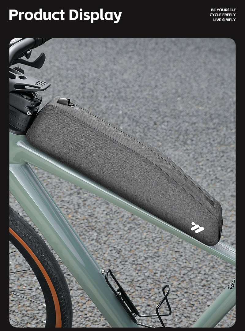 WEST BIKING Extended Bicycle Top Tube Bag 1.9L Narrow Cycling Front Frame Bag Screw&Strap Mount Waterproof BMX MTB Road Bike Bag