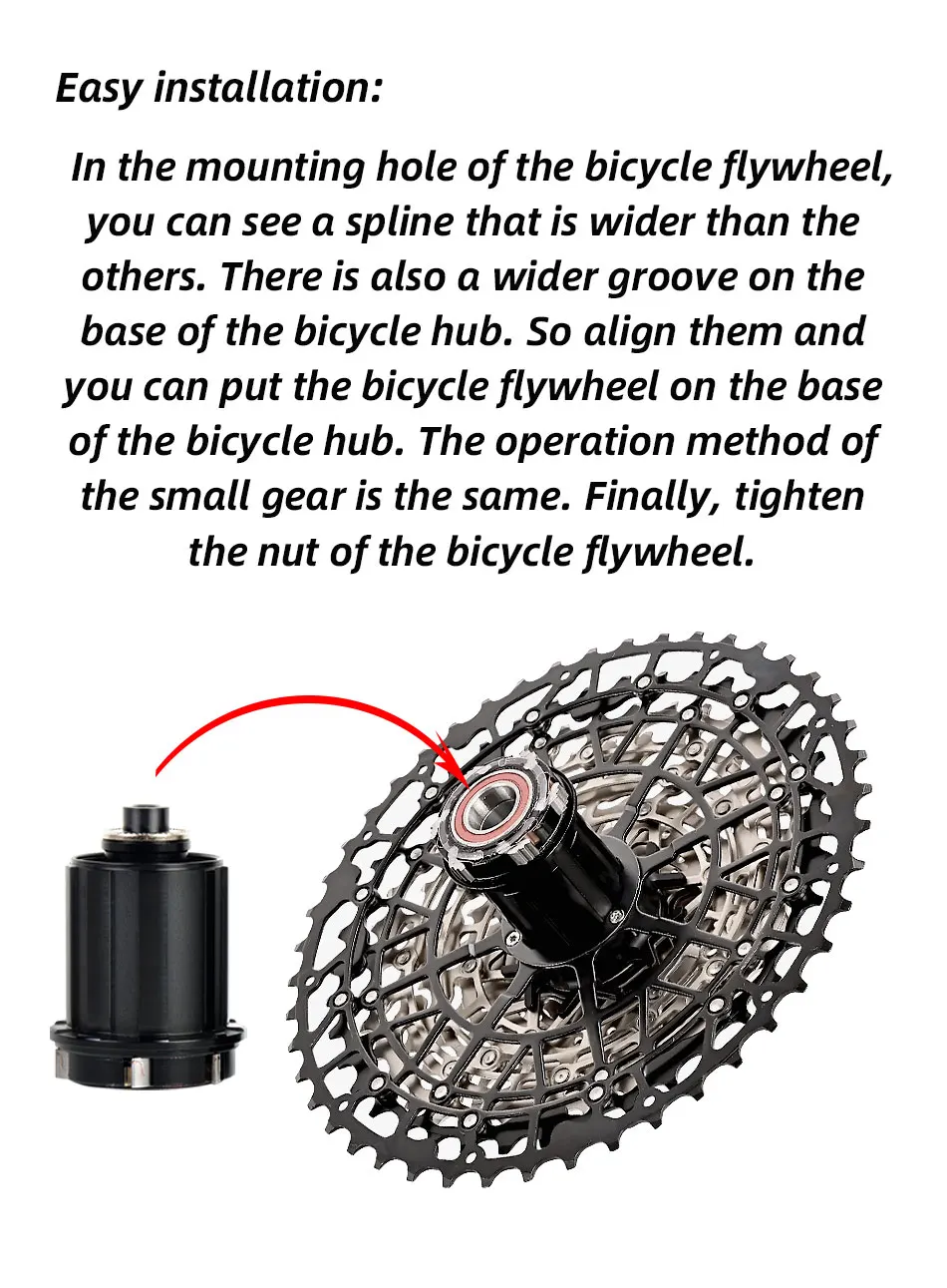 SUNSHINE Ultralight Bicycle Cassette Carbon Steel Material 9/10/11/12/13 Speed HG Structure Freewheel for Mountain Bike