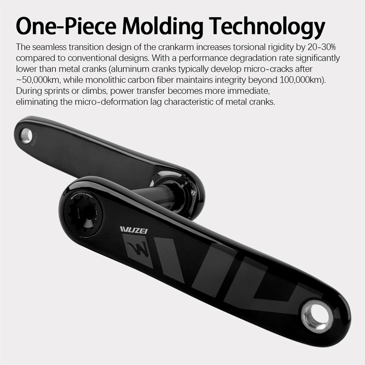 WUZEI MTB Carbon Fiber Crank 165 170 175mm Mountain Bicycle Crankset 24mm Ti AL-7075 Axle 3 Bolt Bike Sprocket for Shimano