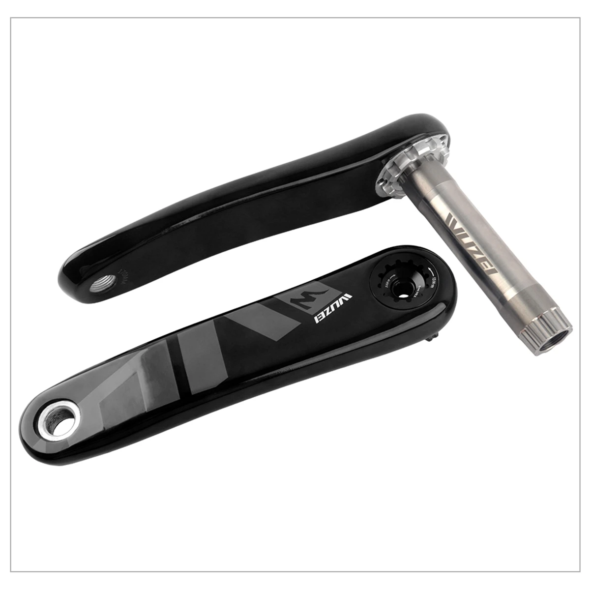 WUZEI MTB Carbon Fiber Crank 165 170 175mm Mountain Bicycle Crankset 24mm Ti AL-7075 Axle 3 Bolt Bike Sprocket for Shimano