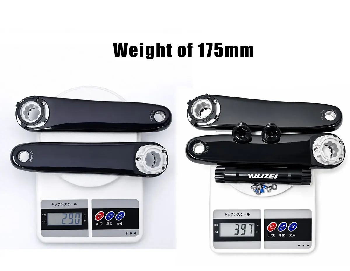 WUZEI MTB Carbon Fiber Crank 165 170 175mm Mountain Bicycle Crankset 24mm Ti AL-7075 Axle 3 Bolt Bike Sprocket for Shimano