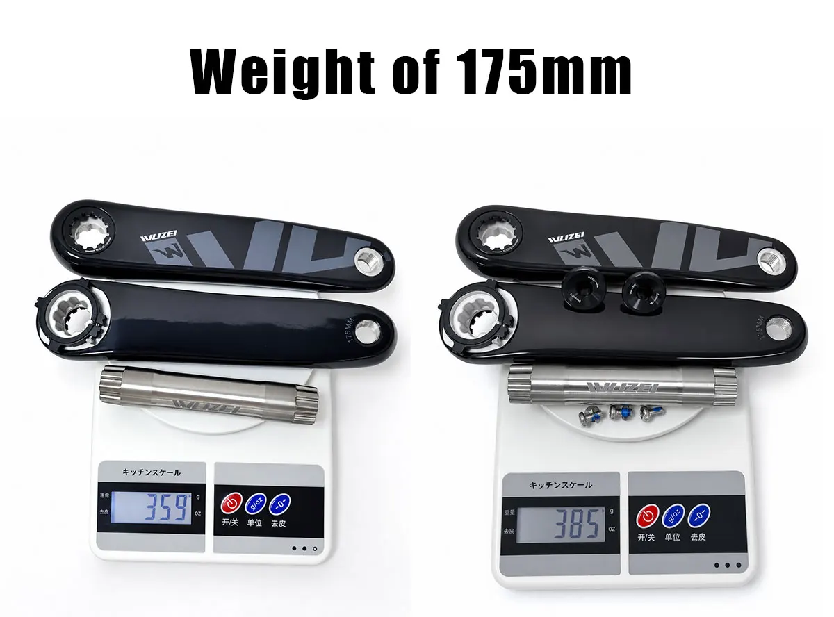 WUZEI MTB Carbon Fiber Crank 165 170 175mm Mountain Bicycle Crankset 24mm Ti AL-7075 Axle 3 Bolt Bike Sprocket for Shimano