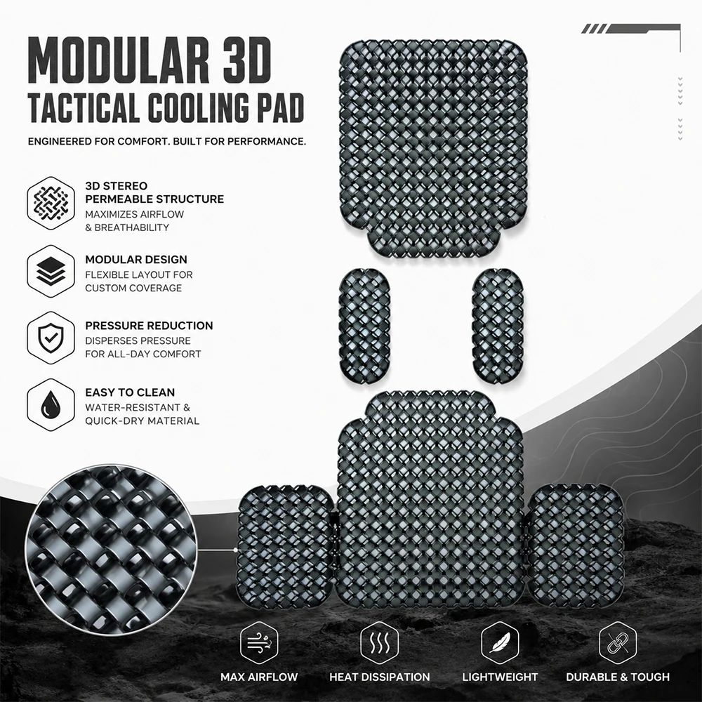 Tactical Vest Universal Cooling Plate 3D Mesh Cooling Panel Airflow Sweatproof Backpack Liner Insert for Summer Hiking Camping