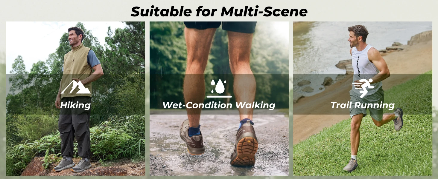 Fitville Outdoor Hiking Shoes Water-Resistant Extra Wide Trekking Climbing Shoes For Men Heigh Rebound Cushioning Sneakers
