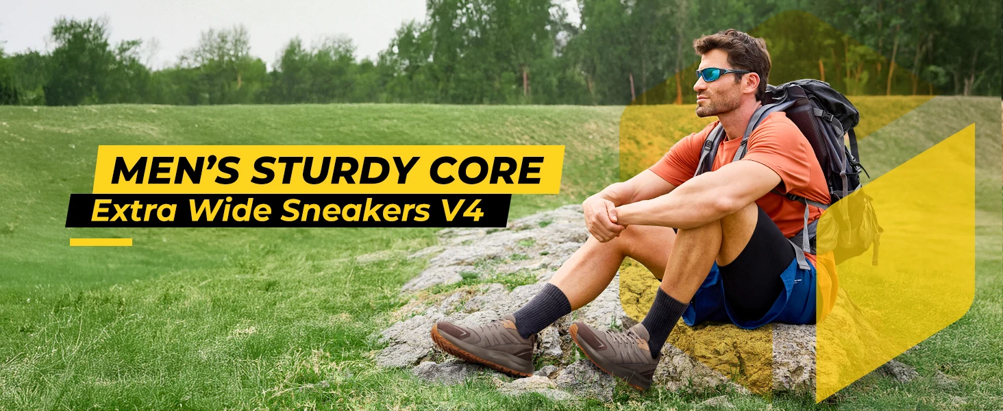Fitville Outdoor Hiking Shoes Water-Resistant Extra Wide Trekking Climbing Shoes For Men Heigh Rebound Cushioning Sneakers
