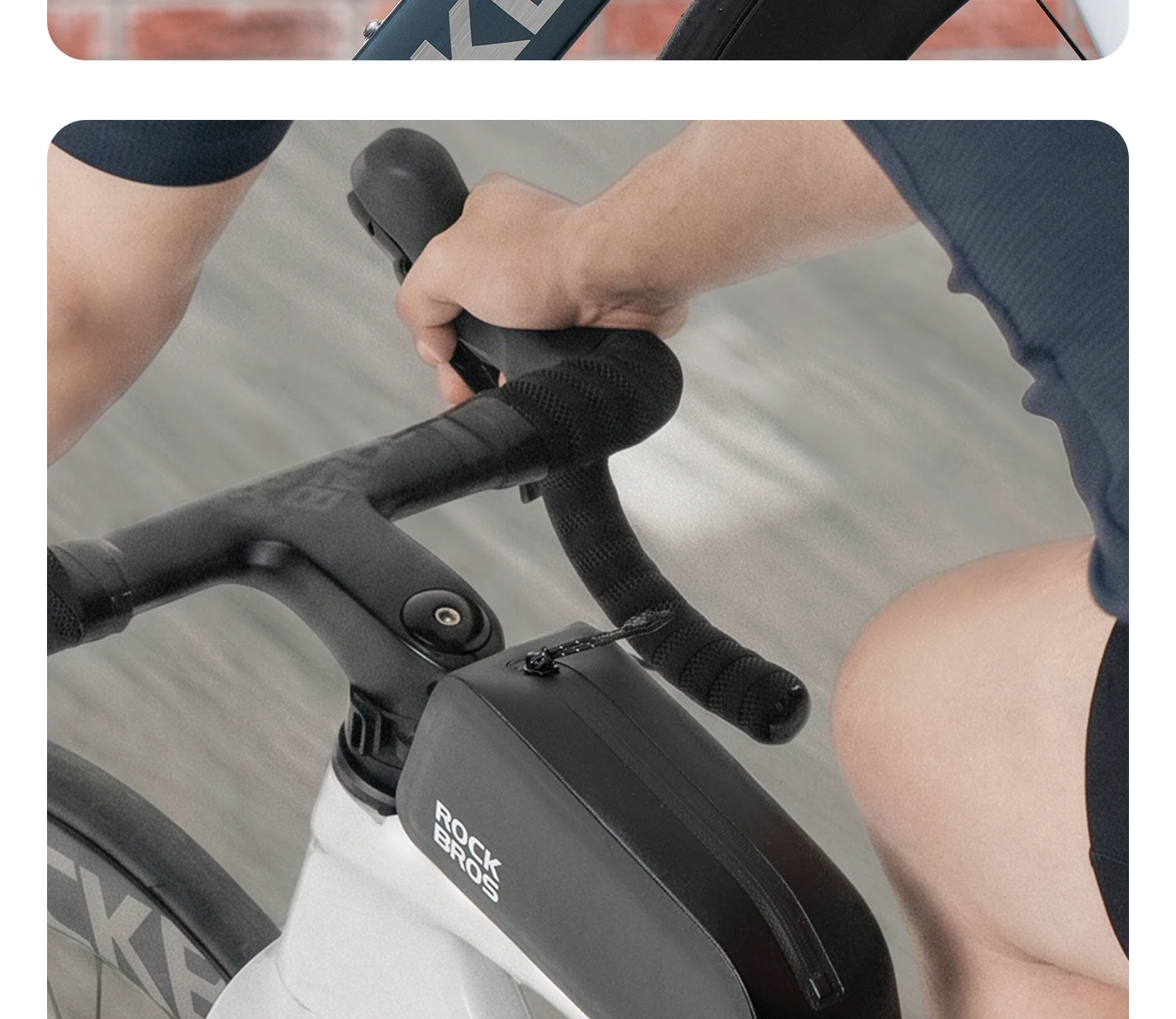 ROCKBROS Bicycle Top Tube Bag Lightweight Waterproof 0.9L Capacity Bag Item Storage Tools Bag Bike Frame Bag Bike Accessories