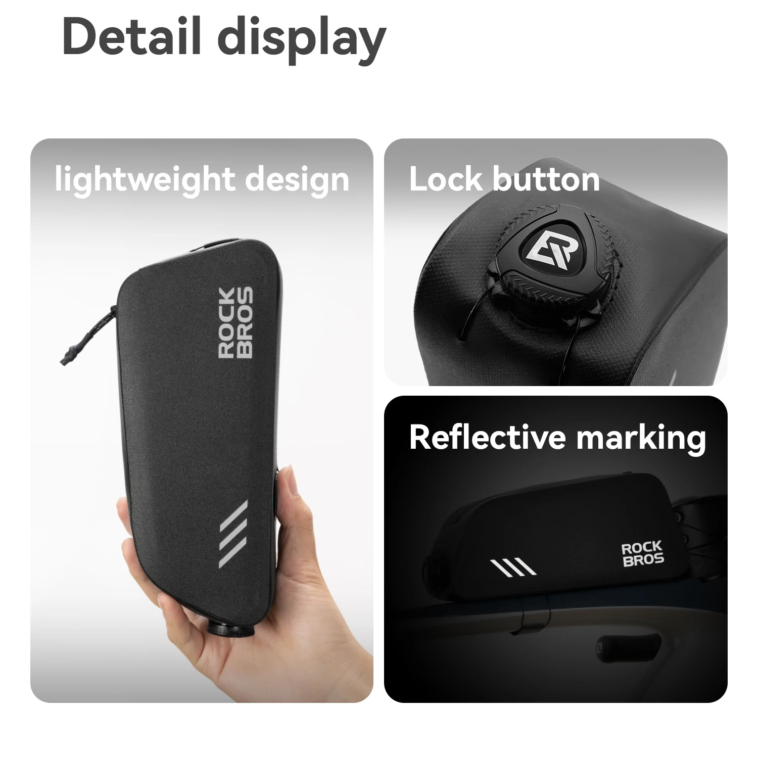 ROCKBROS Bicycle Top Tube Bag Lightweight Waterproof 0.9L Capacity Bag Item Storage Tools Bag Bike Frame Bag Bike Accessories