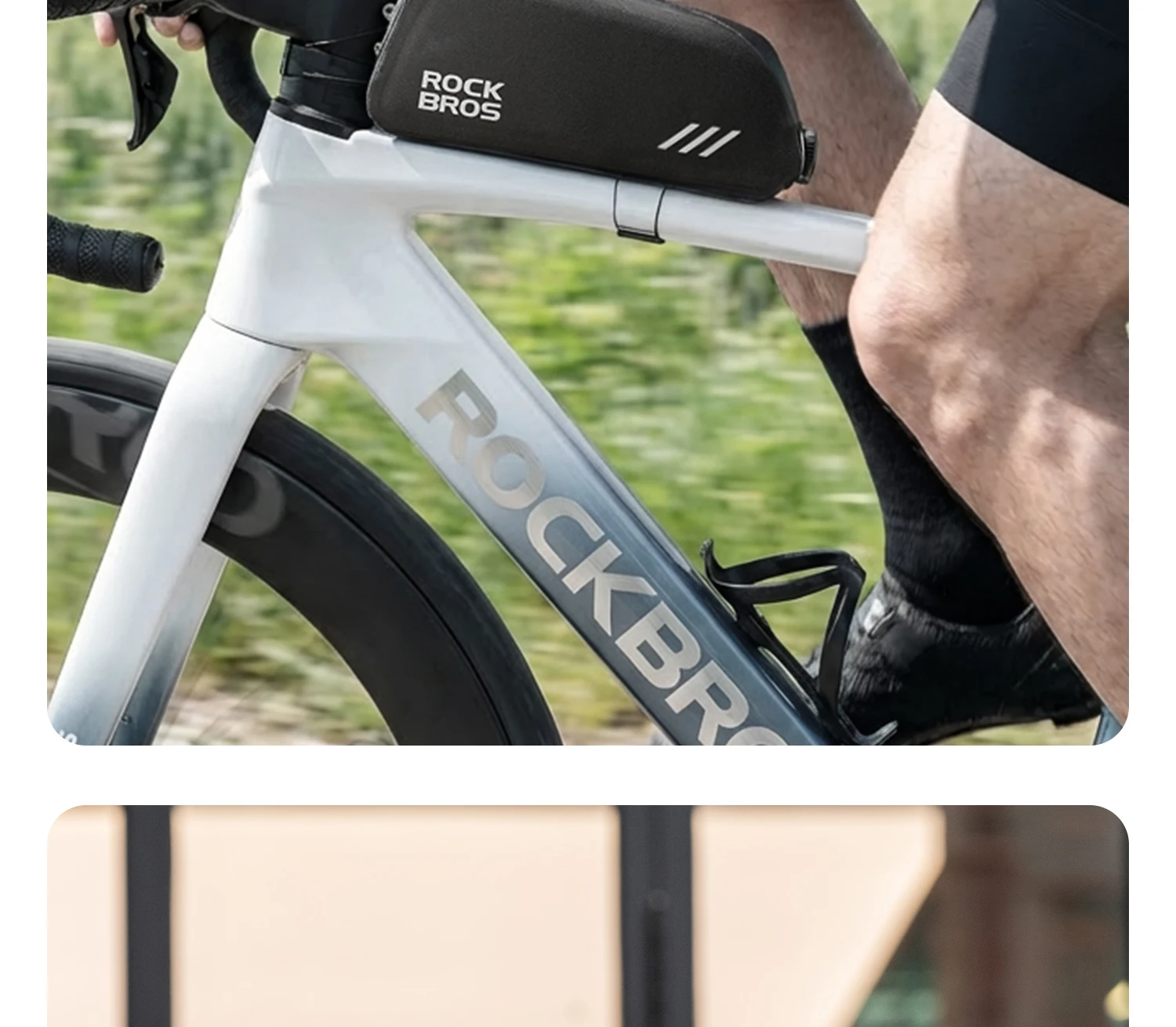 ROCKBROS Bicycle Top Tube Bag Lightweight Waterproof 0.9L Capacity Bag Item Storage Tools Bag Bike Frame Bag Bike Accessories