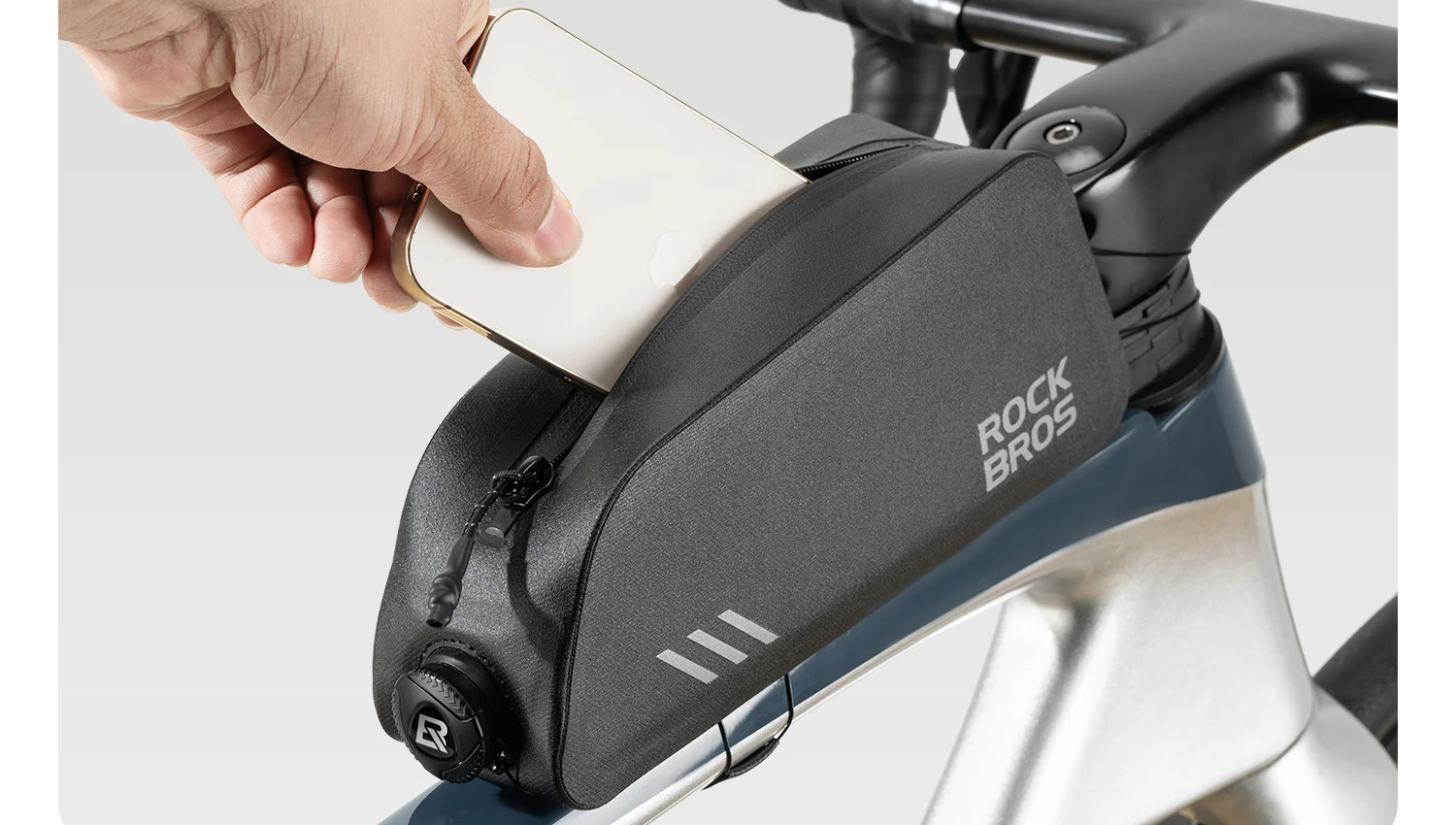 ROCKBROS Bicycle Top Tube Bag Lightweight Waterproof 0.9L Capacity Bag Item Storage Tools Bag Bike Frame Bag Bike Accessories