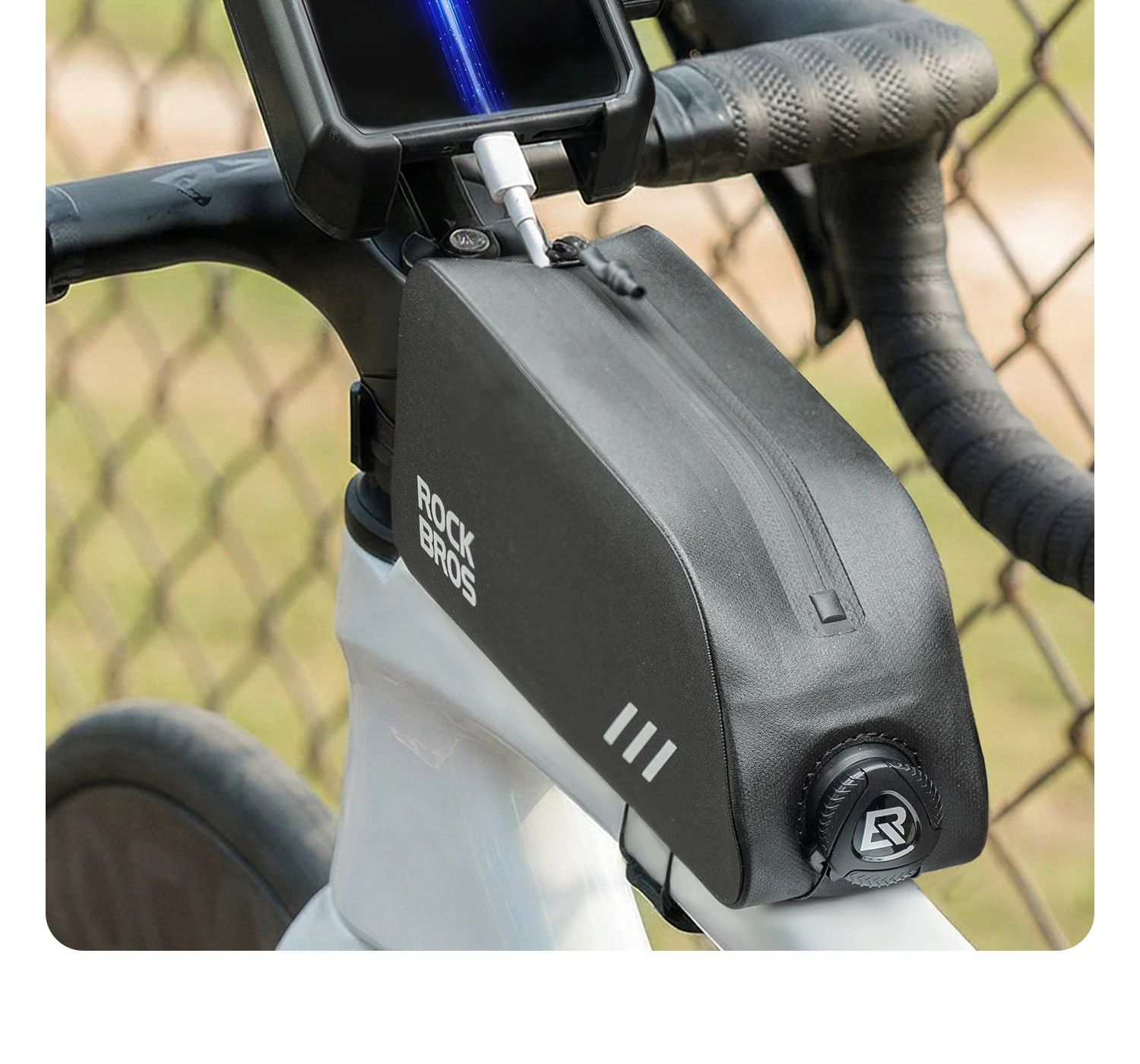 ROCKBROS Bicycle Top Tube Bag Lightweight Waterproof 0.9L Capacity Bag Item Storage Tools Bag Bike Frame Bag Bike Accessories