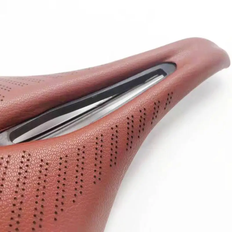 Retro Bicycle Saddle MTB Bike Saddle 155mm with Bike Bar Tape Road Bike Bicycle Brown Color / Steel Saddle Rails Bicycle Cycling
