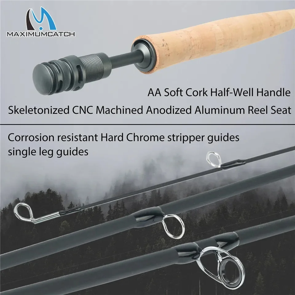Maximumcatch Super Light 2/3WT 7'6''/10'0'' Airlite Fly Fishing Rod Graphite IM10/30T+36T Carbon Fiber Fly Rod with Tube