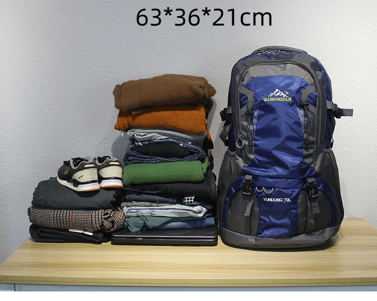 70L Waterproof Hiking Backpack Men Women Outdoor Camping Travel Mountaineering Bag Large Capacity Lightweight Climbing Rucksack